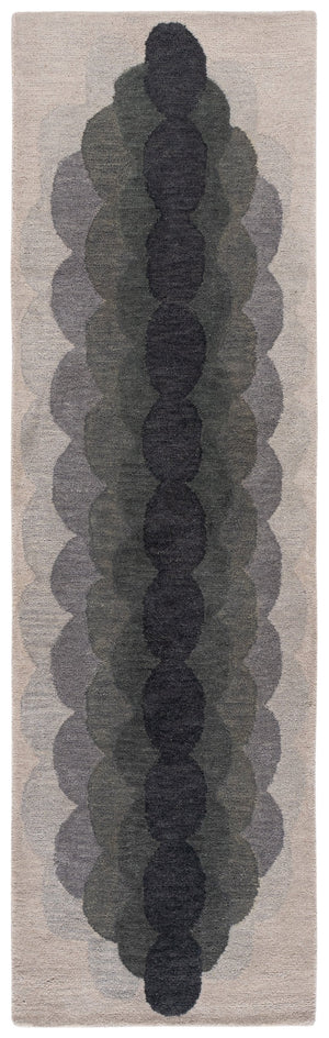 Safavieh Metro Hand‑Tufted Grey Runner — Wool/Cotton Low‑Pile Hallway Rug With Minimalist Geometric Design 2'-3" x 8'-0" MET301F-28