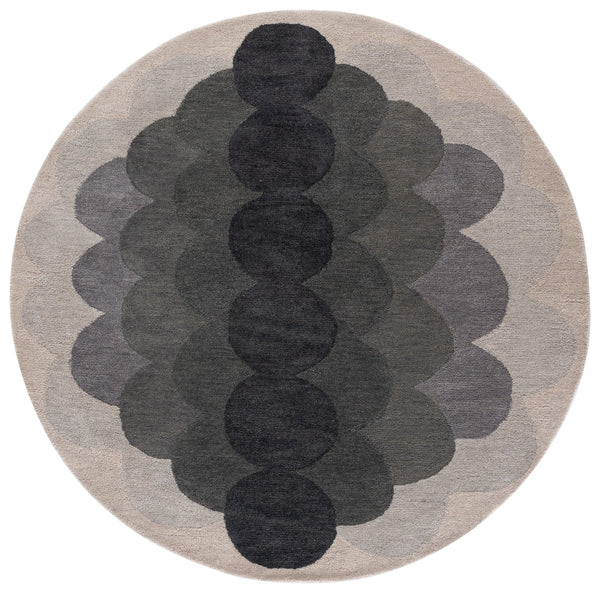 Safavieh Metro Hand-Tufted Round Grey Wool Rug — Minimalist Low-Profile Design, Durable Natural Fibers, Cozy Texture 6'-0" x 6'-0" MET301F-6R