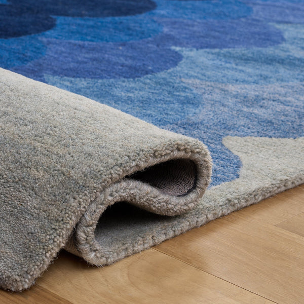 Safavieh Metro Hand-Tufted Navy & Blue Wool Rug — Mid-Century Geometric Accent, Soft Low-Profile Texture 3'-0" x 5'-0" MET301N-3