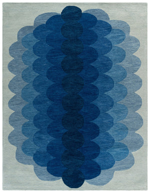 Safavieh Metro Hand-Tufted Navy Blue Wool Rug — Low-Profile Texture, Durable Natural Fibers For Cozy Rooms 4'-0" x 6'-0" MET301N-4