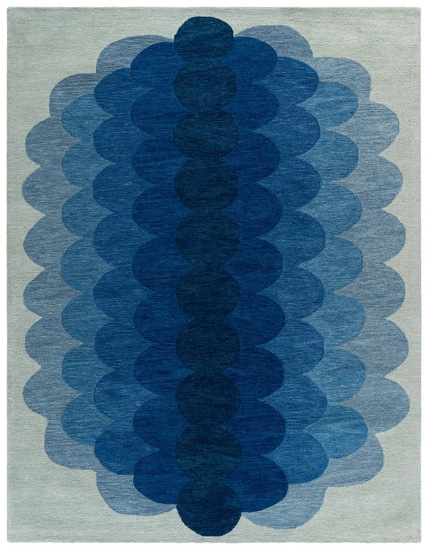Safavieh Metro Navy Blue Hand-Tufted Wool Rug — 8X10 Low-Profile 3/8" Pile, Timeless Minimalist Anchor For Rooms 8'-0" x 10'-0" MET301N-8
