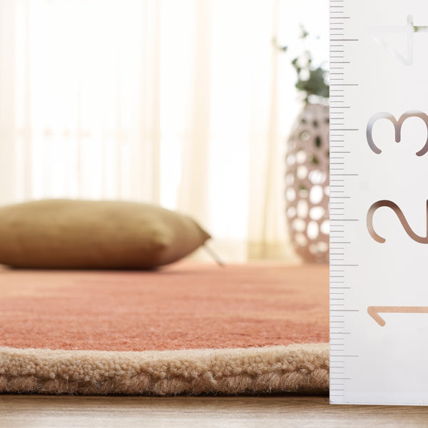 Safavieh Metro Hand‑Tufted Round Rug In Orange Rust — Mid‑Century Geometric Wool Blend For Cozy Living Rooms 6'-0" x 6'-0" MET301P-6R