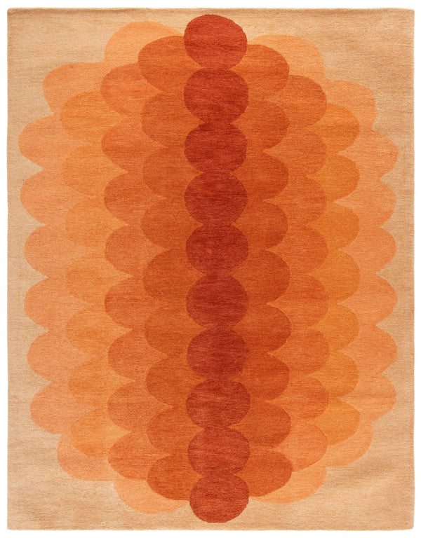 Safavieh Metro Hand-Tufted Orange Rust Area Rug — Wool-Cotton Blend, Mid-Century Geometric Warmth & Texture 4'-0" x 6'-0" MET301P-4