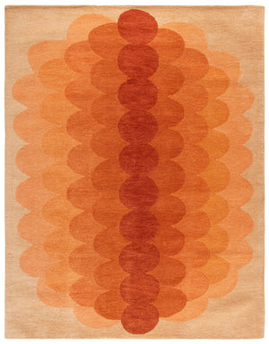 Safavieh Metro Hand-Tufted Orange Rust Runner Rug — Wool-Cotton Low-Pile Mid-Century Modern Hallway Accent 2'-3" x 8'-0" MET301P-28