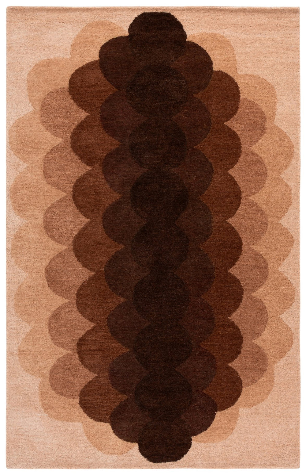 Safavieh Metro Hand-Tufted Round Brown Wool Rug — Low-Profile 3/8" Pile, Natural Wool-Cotton Comfort, Timeless Style 6'-0" x 6'-0" MET301T-6R