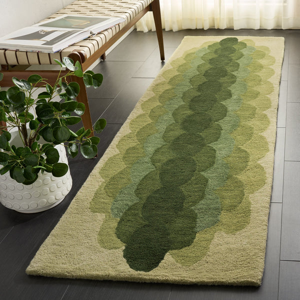 Safavieh Metro Hand-Tufted Green Geometric Rug — Wool-Cotton Blend, Mid-Century Modern Accent For Living Rooms 6'-0" x 6'-0" MET301Y-6SQ
