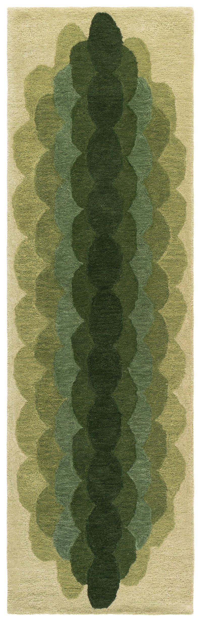 Safavieh Metro Hand-Tufted Round Green Rug With Geometric Pattern, Wool-Cotton Blend, Low Pile Durability 6'-0" x 6'-0" MET301Y-6R