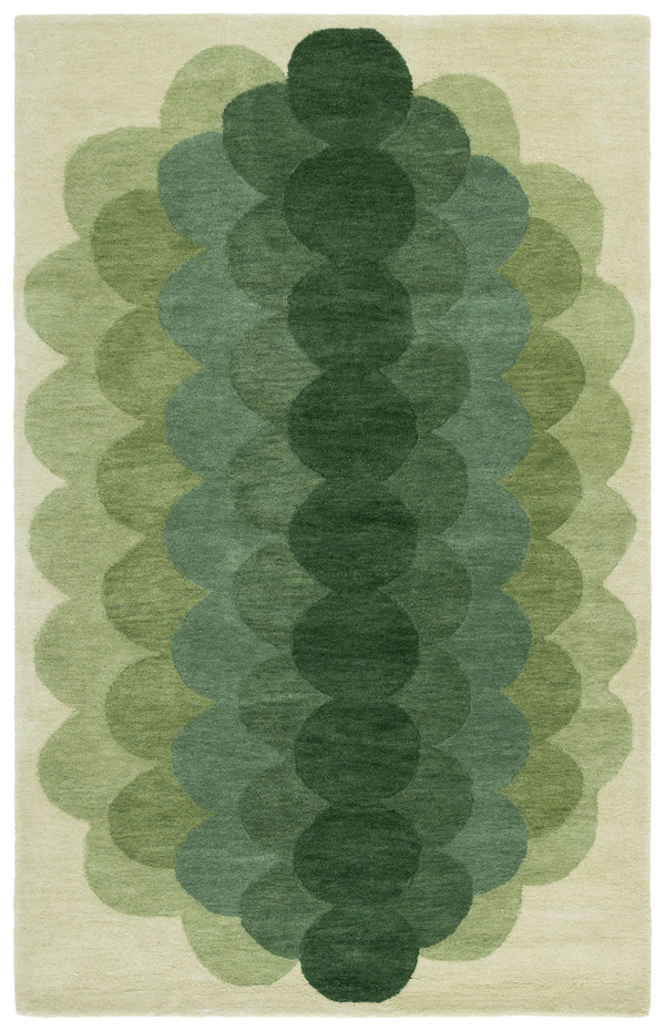 Safavieh Metro Hand-Tufted Green Geometric Rug — Wool-Cotton Blend, Mid-Century Modern Accent For Living Rooms 6'-0" x 6'-0" MET301Y-6SQ