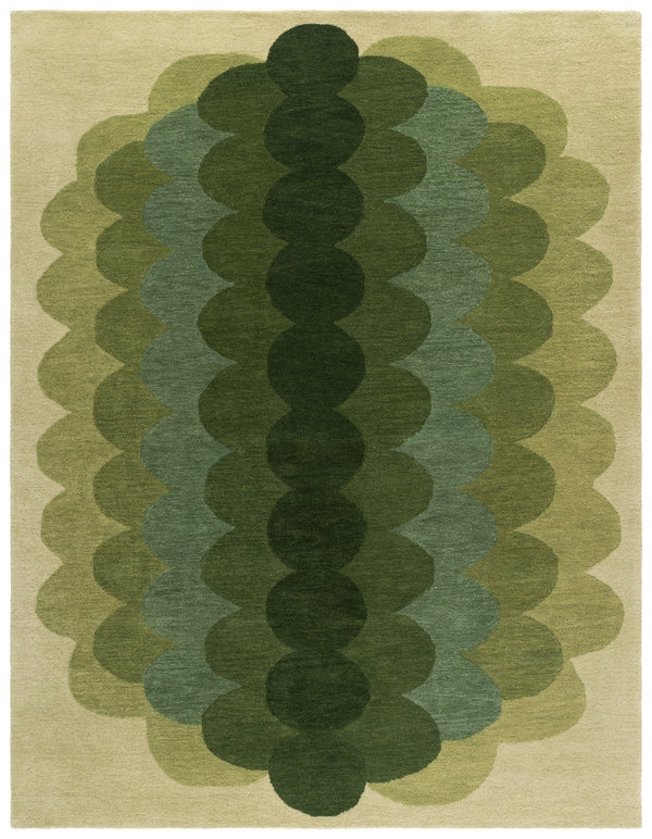 Safavieh Metro Hand-Tufted Green Geometric Rug — Wool-Cotton Blend, Mid-Century Modern Accent For Living Rooms 6'-0" x 6'-0" MET301Y-6SQ
