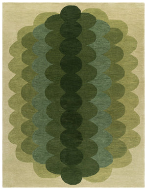 Safavieh Metro Hand‑Tufted Green Geometric Rug — Wool-Cotton Blend, Low Pile Comfort For Modern Spaces 4'-0" x 6'-0" MET301Y-4