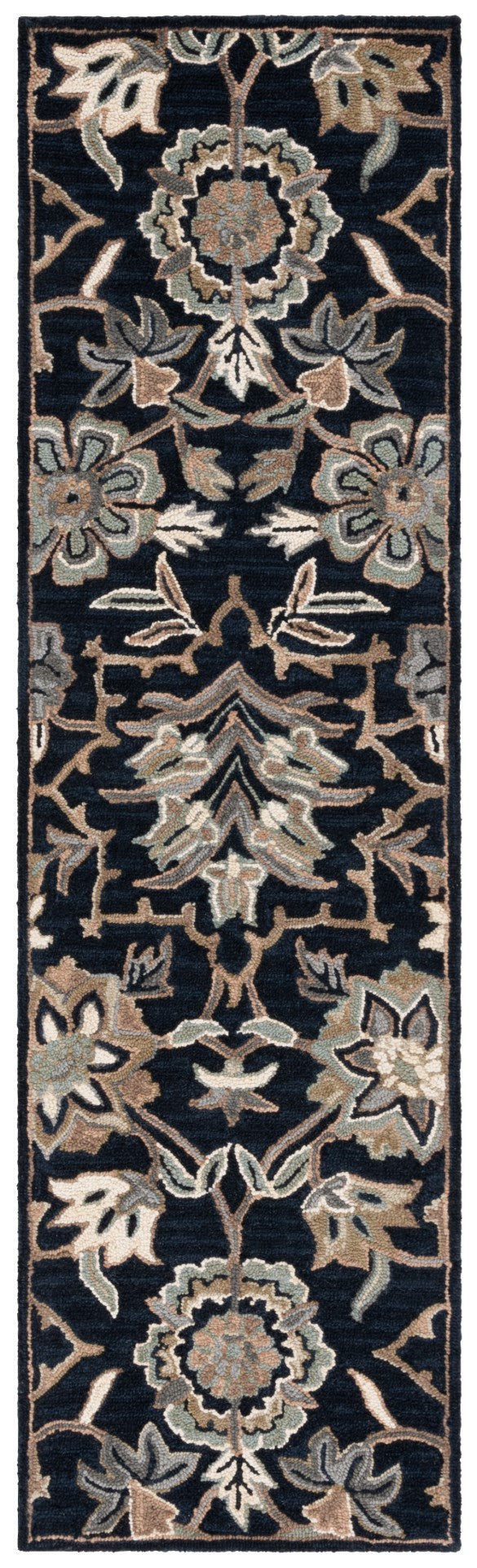 Safavieh Metro 325 Hand Tufted Transitional Rug Black / Beige 2'-3" x 8'