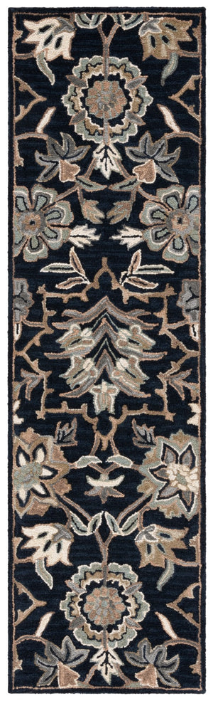 Safavieh Metro Hand-tufted Area Rug - Luxurious Indian Craftsmanship In Elegant Floral Design For Your Home Black ,Beige 80% Wool 20% Cotton Met325z-9