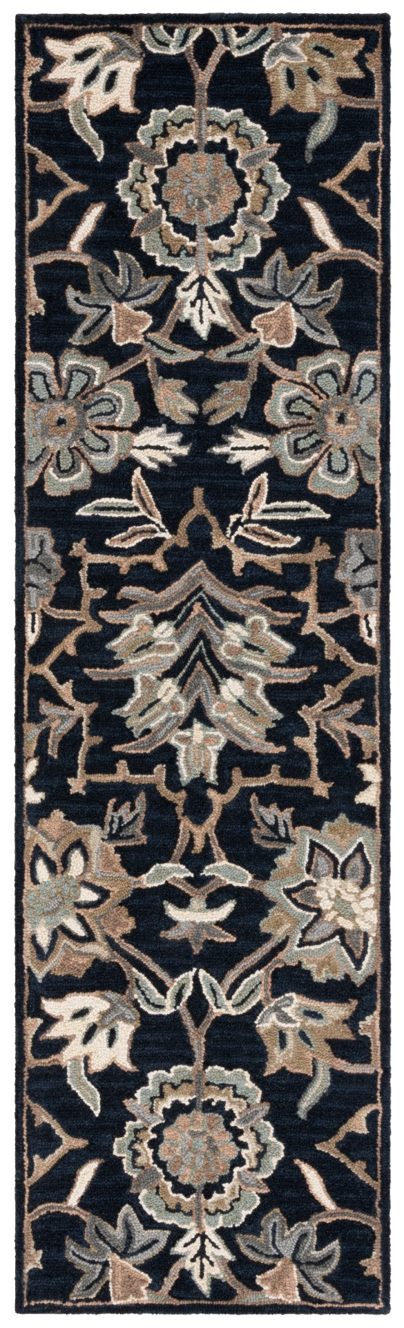 Safavieh Metro Hand-tufted Area Rug - Luxurious Indian Craftsmanship In Elegant Floral Design For Your Home Black ,Beige 80% Wool 20% Cotton Met325z-9