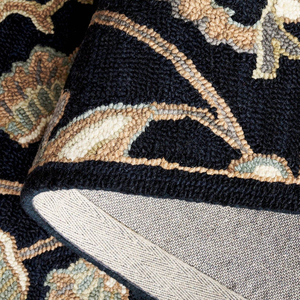 Safavieh Metro Hand-tufted Area Rug - Luxurious Indian Craftsmanship In Elegant Floral Design For Your Home Black ,Beige 80% Wool 20% Cotton Met325z-9