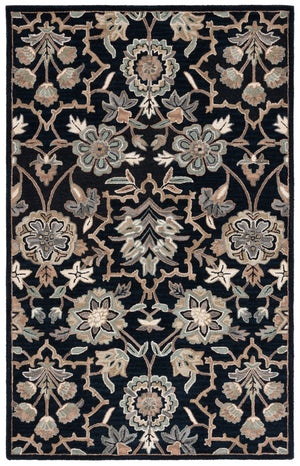 Safavieh Metro Hand-tufted Area Rug - Luxurious Indian Craftsmanship In Elegant Floral Design For Your Home Black ,Beige 80% Wool 20% Cotton Met325z-9
