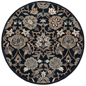Safavieh Metro Hand-tufted Area Rug - Luxurious Indian Craftsmanship In Elegant Floral Design For Your Home Black ,Beige 80% Wool 20% Cotton Met325z-9