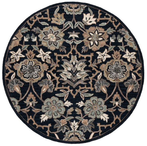 Safavieh Metro Hand-tufted Area Rug - Luxurious Indian Craftsmanship In Elegant Floral Design For Your Home Black ,Beige 80% Wool 20% Cotton Met325z-9