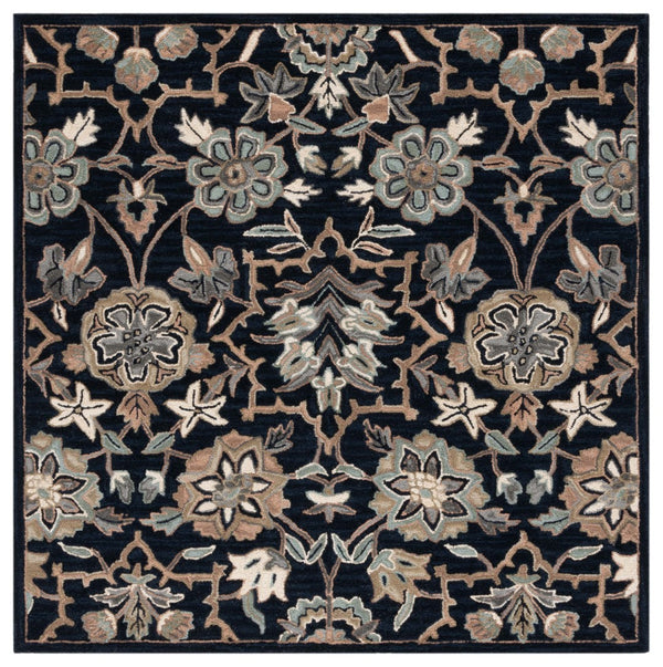 Safavieh Metro Hand-tufted Area Rug - Luxurious Indian Craftsmanship In Elegant Floral Design For Your Home Black ,Beige 80% Wool 20% Cotton Met325z-9
