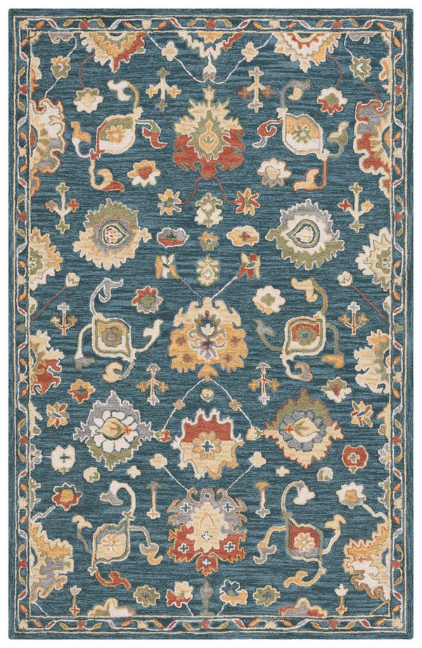 Safavieh Metro 326 Hand Tufted Transitional Rug Dark Grey / Red 8' x 10'