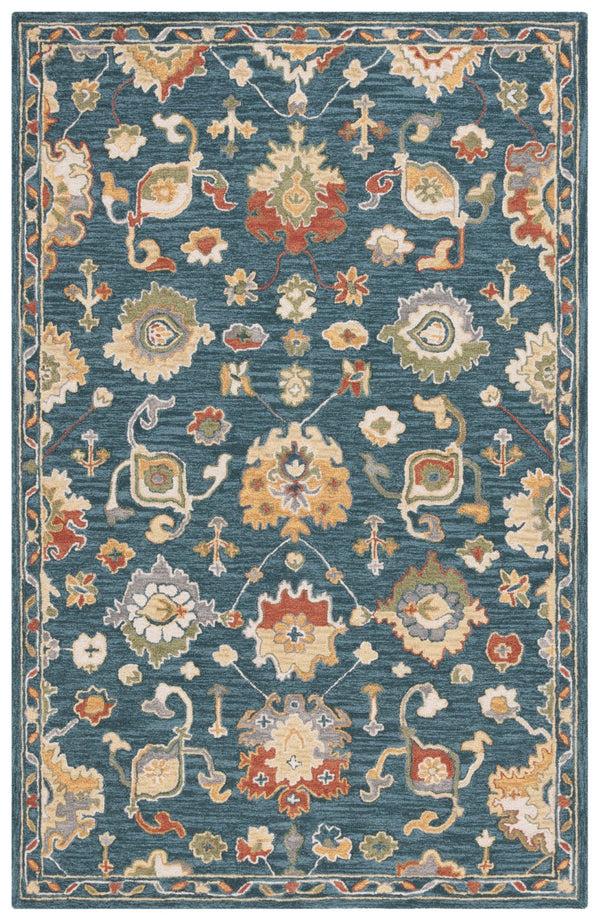 Safavieh Metro 326 Hand Tufted Transitional Rug Dark Grey / Red 5' x 8'