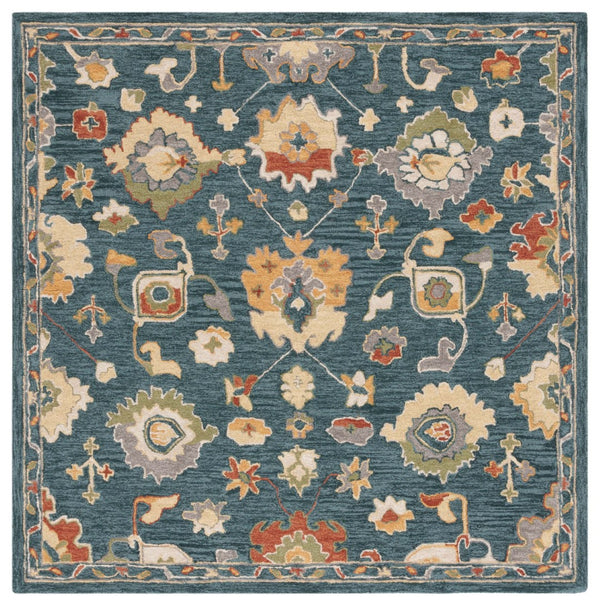 Safavieh Metro 326 Hand Tufted Transitional Rug Dark Grey / Red 6' x 6' Square