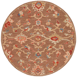 Safavieh Metro 327 Hand Tufted Transitional Rug Dark Brown / Beige 6' x 6' Round