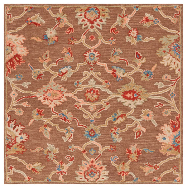 Safavieh Metro 327 Hand Tufted Transitional Rug Dark Brown / Beige 6' x 6' Square