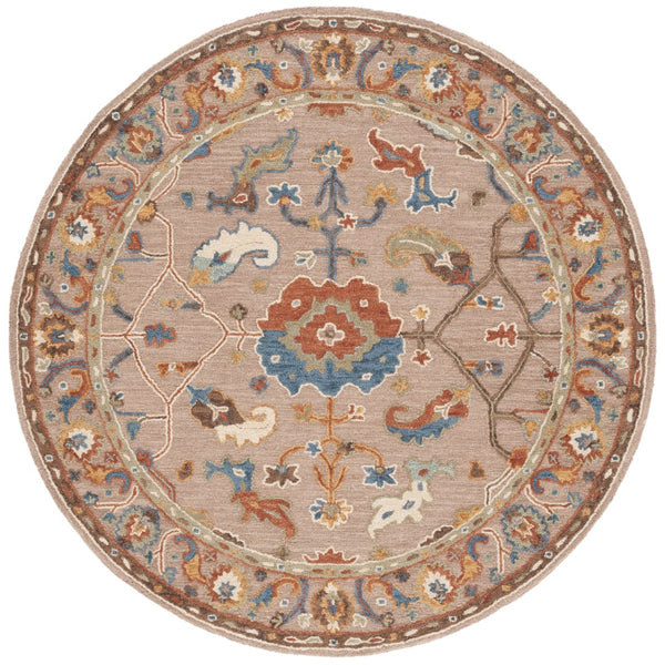 Safavieh Metro 328 Hand Tufted Transitional Rug Beige / Ivory 6' x 6' Round