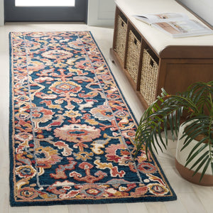 Safavieh Metro 328 Hand Tufted Transitional Rug Navy / Red 2'-3" x 8'