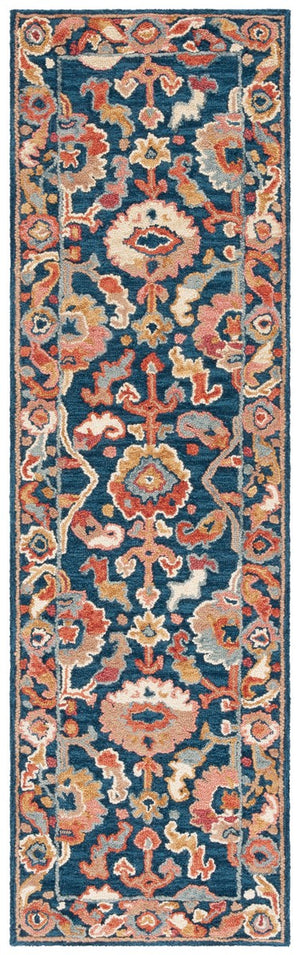 Safavieh Metro 328 Hand Tufted Transitional Rug Navy / Red 8' x 10'