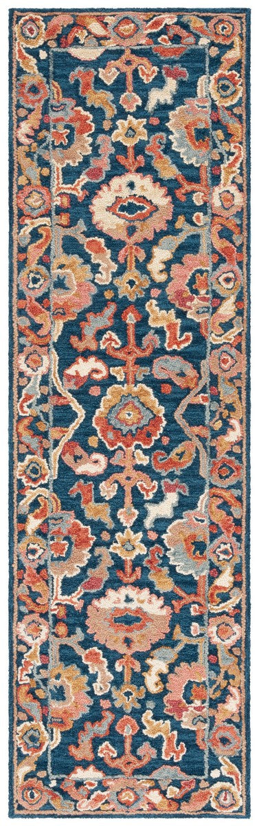 Safavieh Metro 328 Hand Tufted Transitional Rug Navy / Red 8' x 10'