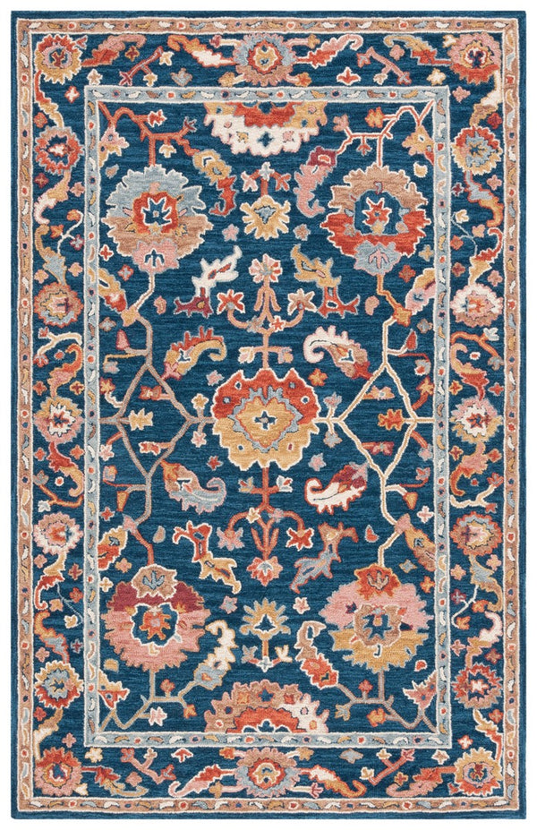 Safavieh Metro 328 Hand Tufted Transitional Rug Navy / Red 8' x 10'