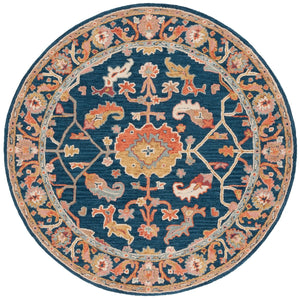 Safavieh Metro 328 Hand Tufted Transitional Rug Navy / Red 8' x 10'
