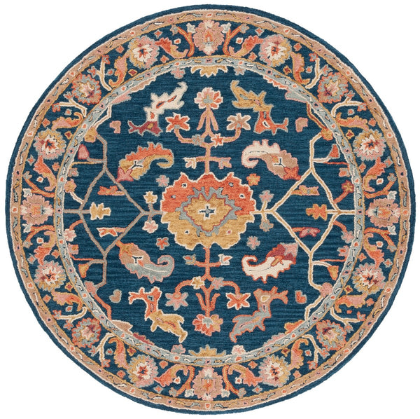Safavieh Metro 328 Hand Tufted Transitional Rug Navy / Red 8' x 10'