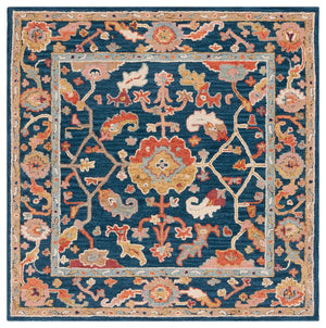 Safavieh Metro 328 Hand Tufted Transitional Rug Navy / Red 8' x 10'