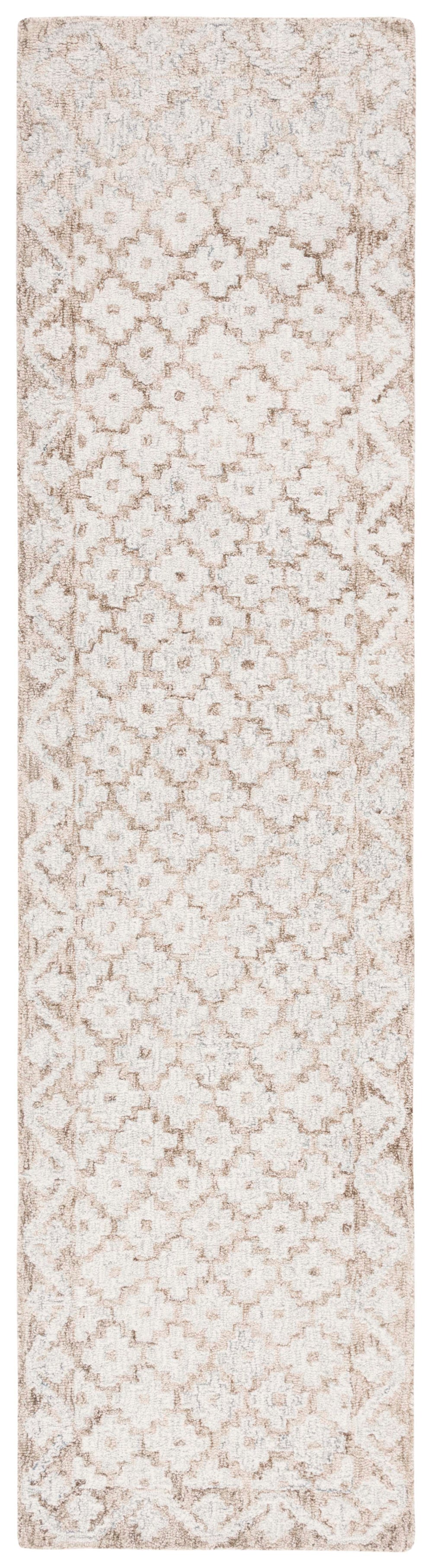 Safavieh Metro Hand-Tufted Wool Runner In Beige & Sage — Low-Profile Durable Hallway Rug With Natural Texture 2'-3" x 7'-0" MET357W-27