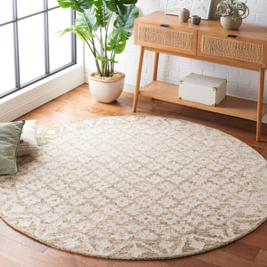 Safavieh Metro Hand-Tufted Beige And Sage Area Rug — 0.5" Low Pile, 80% Wool Natural Fibers, Transitional Charm 8'-0" x 8'-0" MET357W-8SQ
