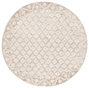 Safavieh Metro Hand-Tufted Round Rug In Beige Sage — Low-Profile Wool Blend, Timeless Transitional Style 8'-0" x 8'-0" MET357W-8R