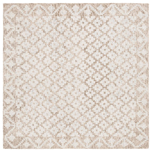 Safavieh Metro Hand-Tufted Round Rug In Beige Sage — Low-Profile Wool Blend, Timeless Transitional Style 8'-0" x 8'-0" MET357W-8R