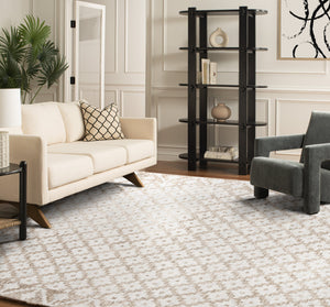 Safavieh Metro Hand-Tufted Beige And Sage Area Rug — Wool-Cotton Blend, Low Pile, Timeless Warmth For Living Rooms 6'-0" x 9'-0" MET357W-6