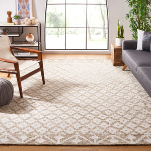Safavieh Metro Hand-Tufted Round Rug In Beige Sage — Low-Profile Wool Blend, Timeless Transitional Style 8'-0" x 8'-0" MET357W-8R