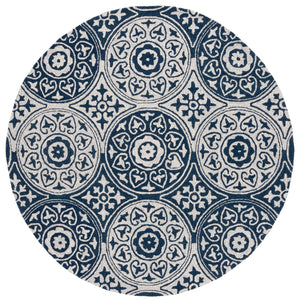 Safavieh Metro Hand-tufted Area Rug - Timeless Elegance With Medallion Motifs For Modern Home Décor Delight Blue ,Ivory 80% Wool,20% Cotton Met377m-3