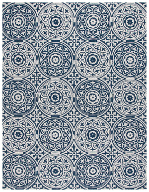 Safavieh Metro Hand-tufted Area Rug - Timeless Elegance With Medallion Motifs For Modern Home Décor Delight Blue ,Ivory 80% Wool,20% Cotton Met377m-3