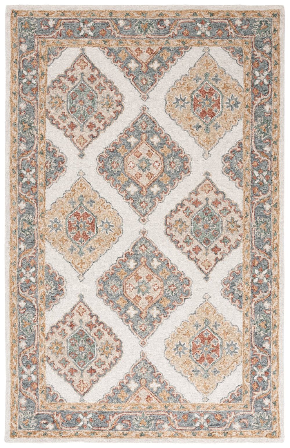 Safavieh Metro Hand-tufted Wool-cotton Rug - Elegant Ivory And Grey Design For Timeless Home Décor Style Ivory ,Grey 80% Wool,20% Cotton Met378a-6sq