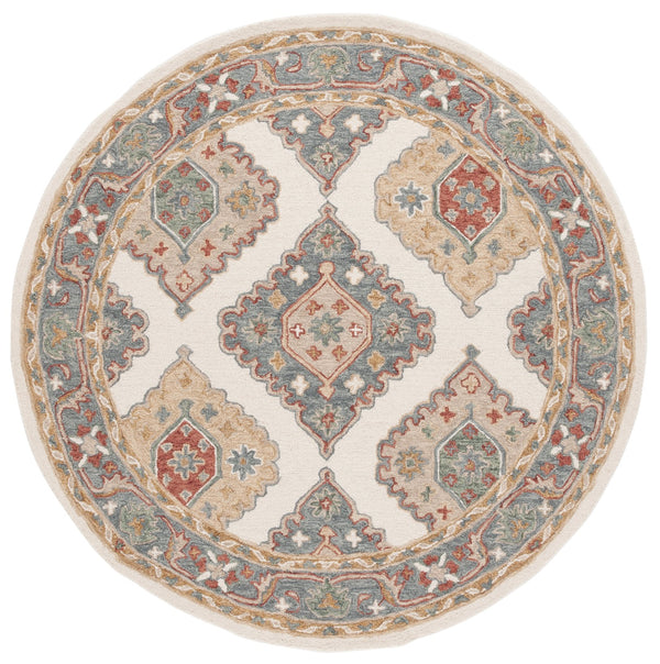 Safavieh Metro Hand-tufted Wool-cotton Rug - Elegant Ivory And Grey Design For Timeless Home Décor Style Ivory ,Grey 80% Wool,20% Cotton Met378a-6sq