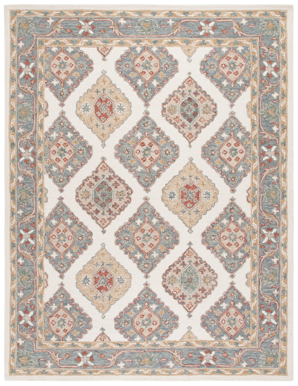 Safavieh Metro Hand-tufted Wool-cotton Rug - Elegant Ivory And Grey Design For Timeless Home Décor Style Ivory ,Grey 80% Wool,20% Cotton Met378a-6sq