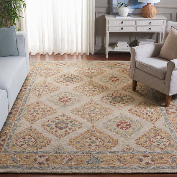 Safavieh Metro Hand-tufted Wool-cotton Rug - Elegant Ivory And Grey Design For Timeless Home Décor Style Beige ,Rust 80% Wool,20% Cotton Met378b-8