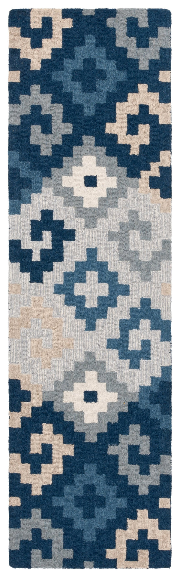 Safavieh Metro Hand-tufted Area Rug In Blue And Ivory - Contemporary Design With Luxurious Comfort For Your Home Blue ,Ivory 80% Wool,20% Cotton Met380m-3