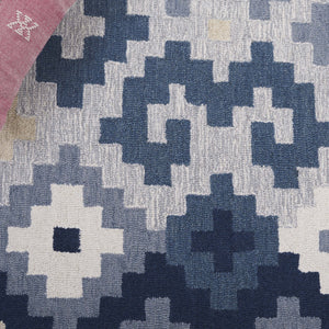 Safavieh Metro Hand-tufted Area Rug In Blue And Ivory - Contemporary Design With Luxurious Comfort For Your Home Blue ,Ivory 80% Wool,20% Cotton Met380m-3