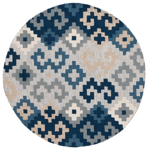 Safavieh Metro Hand-tufted Area Rug In Blue And Ivory - Contemporary Design With Luxurious Comfort For Your Home Blue ,Ivory 80% Wool,20% Cotton Met380m-3